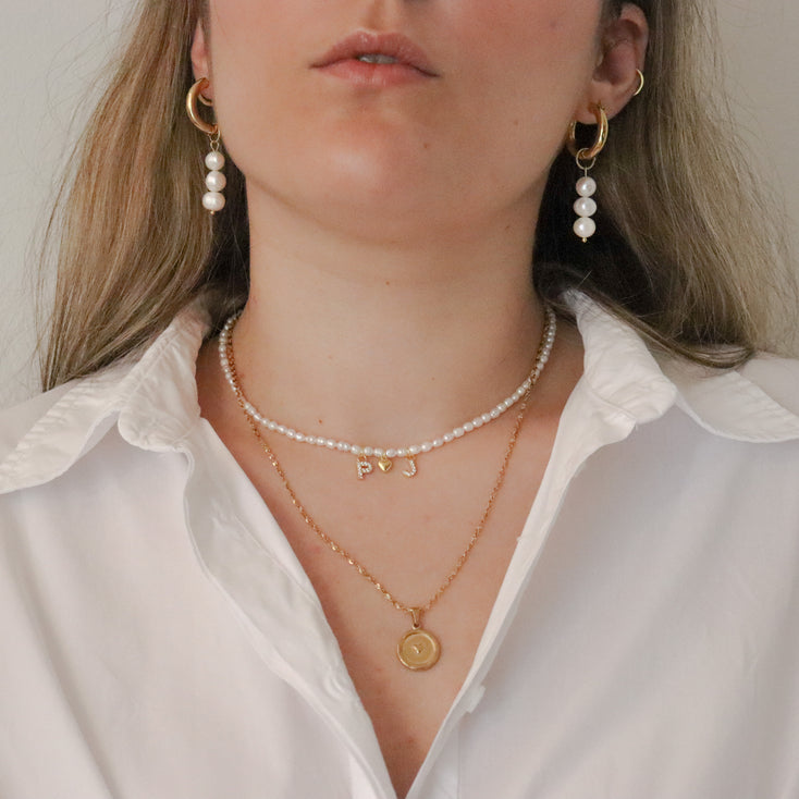 Valentine Pearls&Letters Necklace