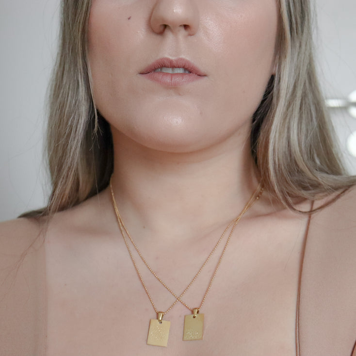 Square Engraved Necklace 