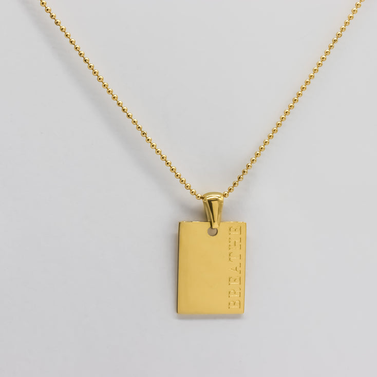 Square Engraved Necklace 